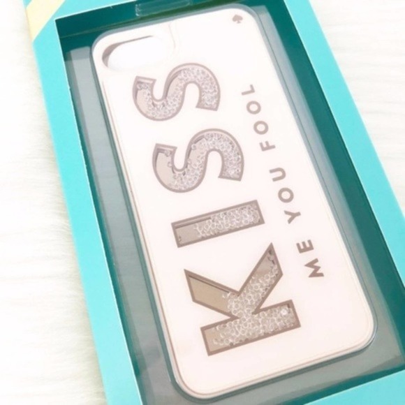 KATE SPADE 'Kiss Me You Fool' Pink iPhone Case - Picture 2 of 5